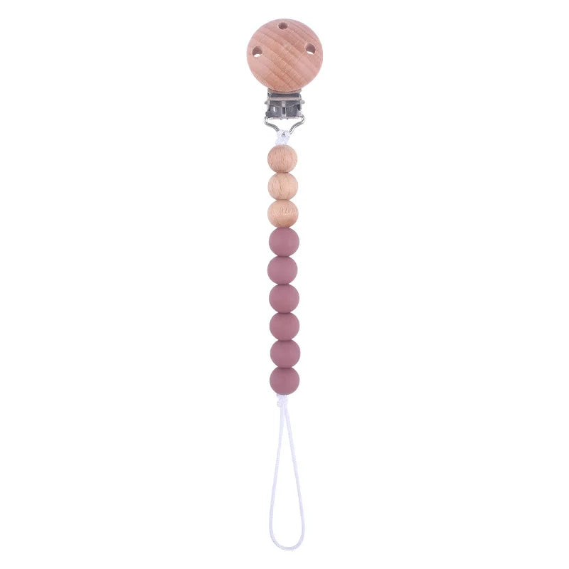 Baby Silicone Pacifier Clip Chain with Beads - Anti-Drop Design