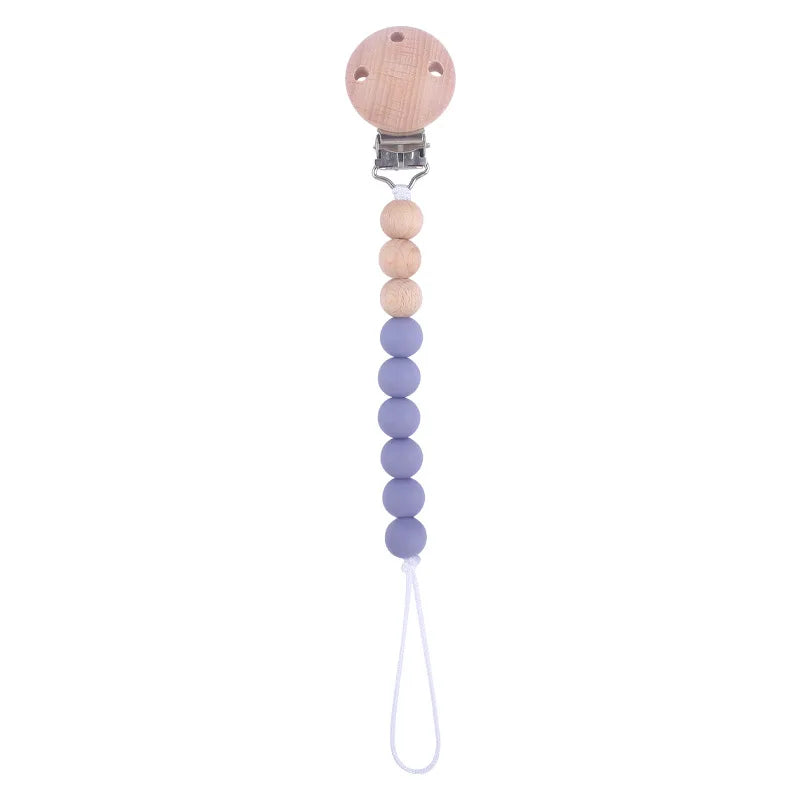 Baby Silicone Pacifier Clip Chain with Beads - Anti-Drop Design