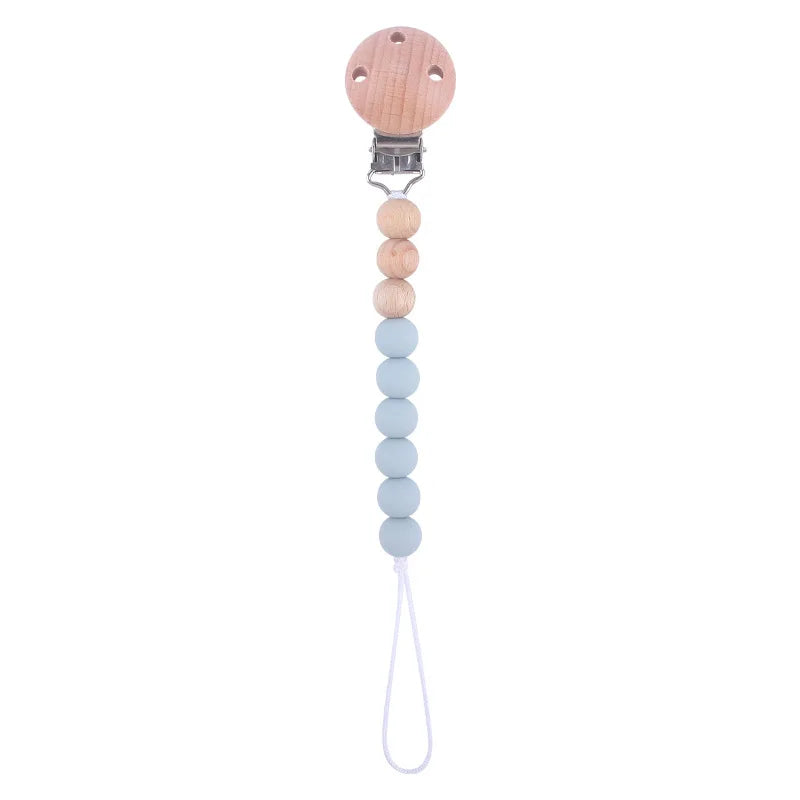 Baby Silicone Pacifier Clip Chain with Beads - Anti-Drop Design