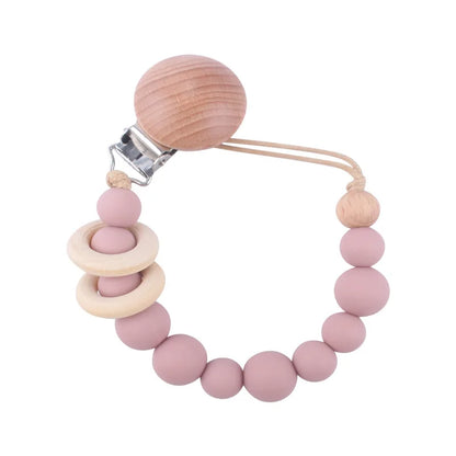 Baby Silicone Pacifier Clip Chain with Beads - Anti-Drop Design
