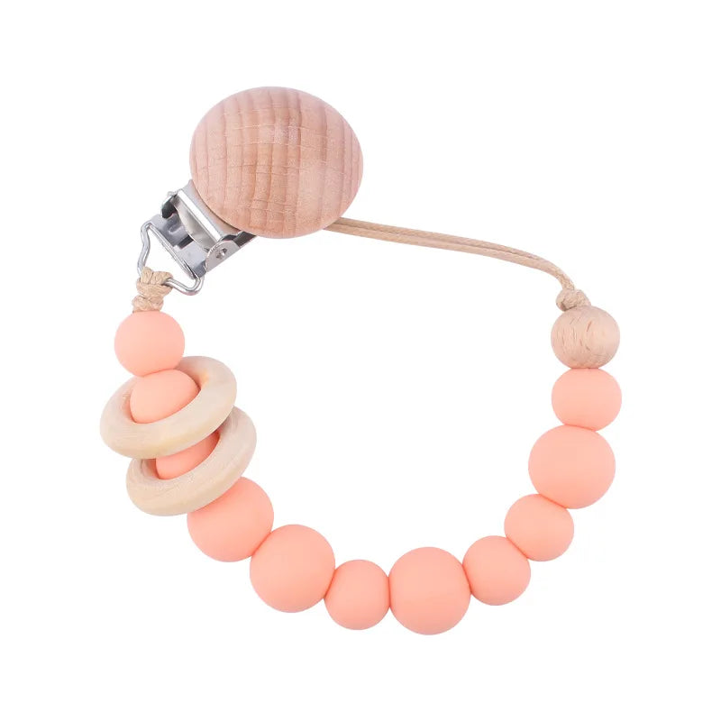 Baby Silicone Pacifier Clip Chain with Beads - Anti-Drop Design