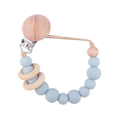 Baby Silicone Pacifier Clip Chain with Beads - Anti-Drop Design