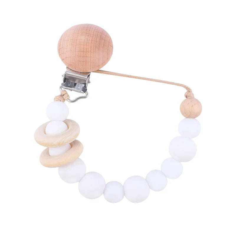Baby Silicone Pacifier Clip Chain with Beads - Anti-Drop Design