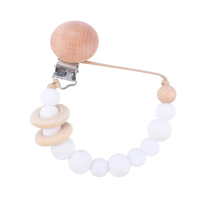 Baby Silicone Pacifier Clip Chain with Beads - Anti-Drop Design