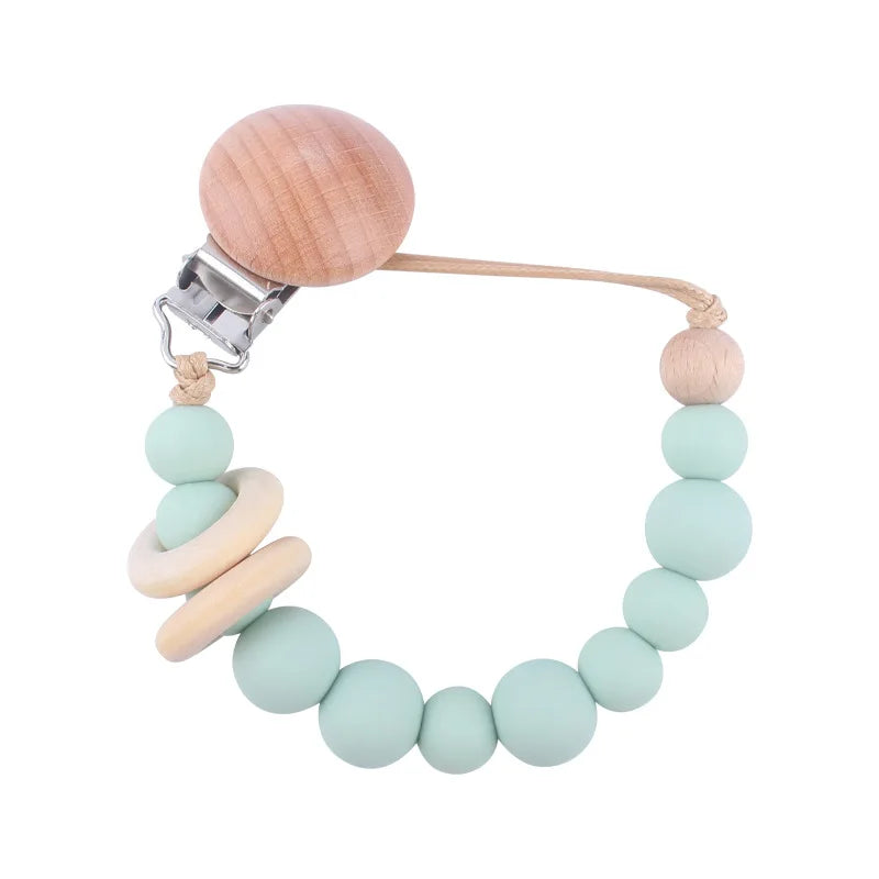 Baby Silicone Pacifier Clip Chain with Beads - Anti-Drop Design