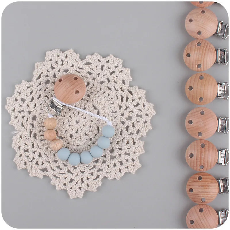 Baby Silicone Pacifier Clip Chain with Beads - Anti-Drop Design