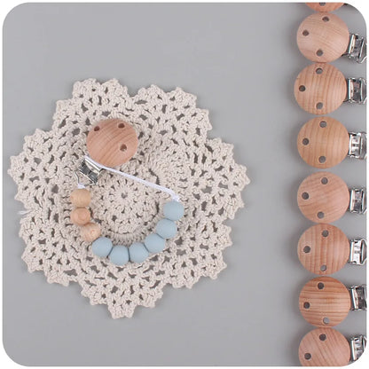 Baby Silicone Pacifier Clip Chain with Beads - Anti-Drop Design