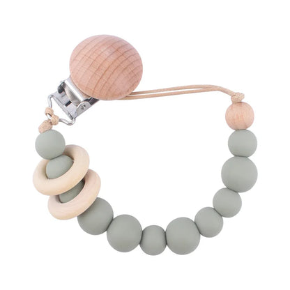Baby Silicone Pacifier Clip Chain with Beads - Anti-Drop Design