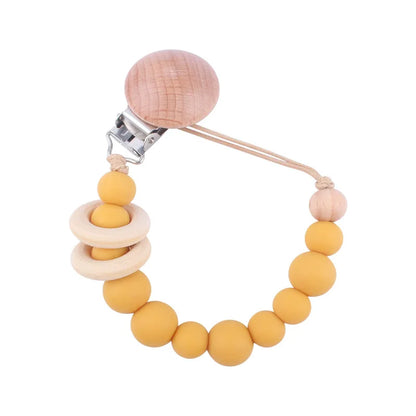 Baby Silicone Pacifier Clip Chain with Beads - Anti-Drop Design