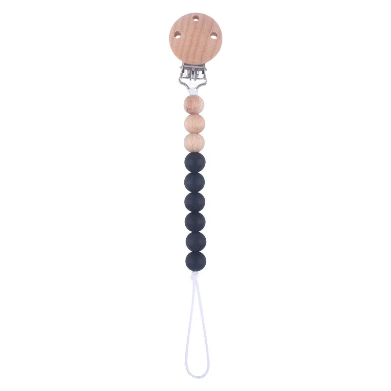 Baby Silicone Pacifier Clip Chain with Beads - Anti-Drop Design