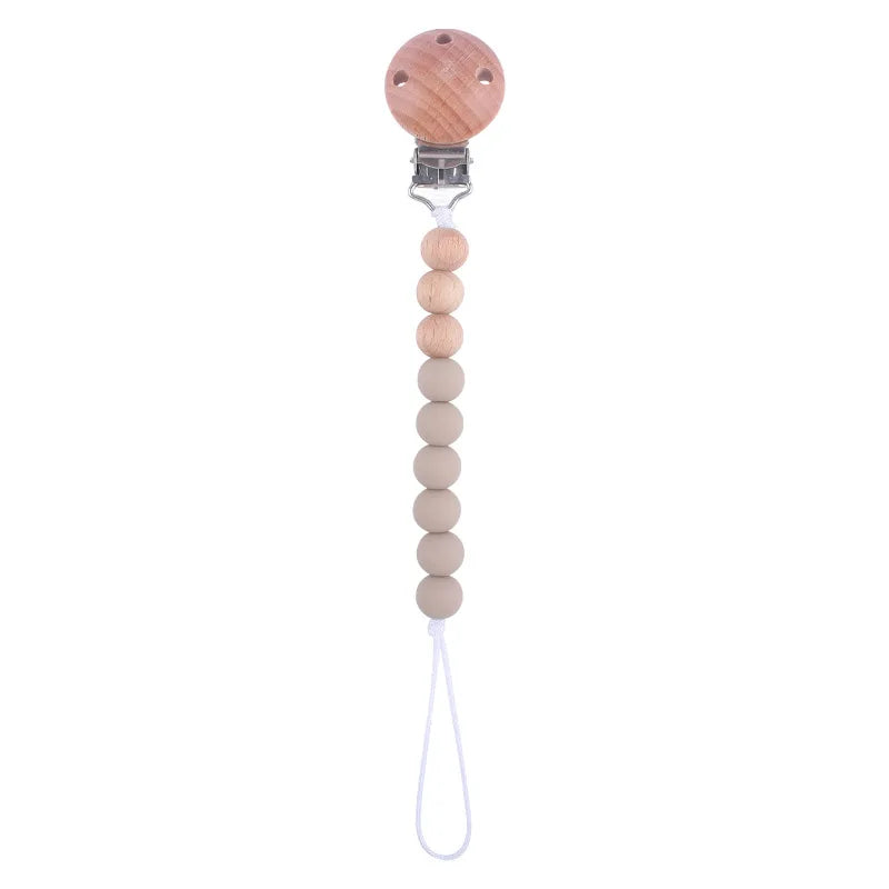 Baby Silicone Pacifier Clip Chain with Beads - Anti-Drop Design
