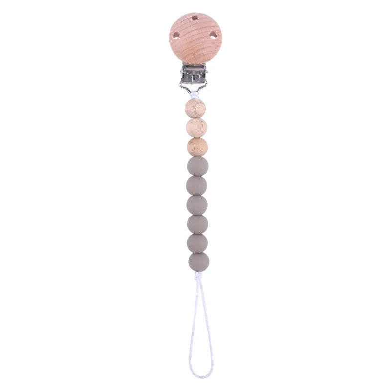 Baby Silicone Pacifier Clip Chain with Beads - Anti-Drop Design