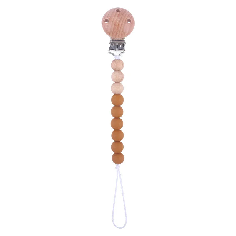 Baby Silicone Pacifier Clip Chain with Beads - Anti-Drop Design