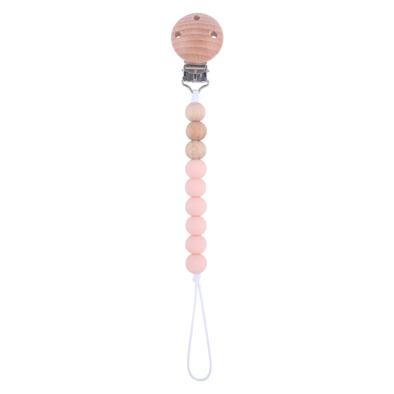 Baby Silicone Pacifier Clip Chain with Beads - Anti-Drop Design