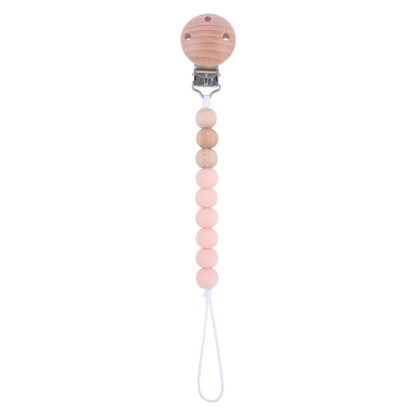 Baby Silicone Pacifier Clip Chain with Beads - Anti-Drop Design