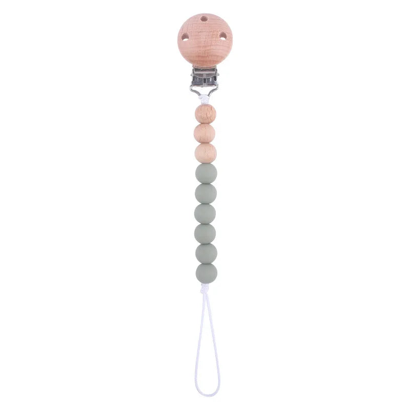 Baby Silicone Pacifier Clip Chain with Beads - Anti-Drop Design