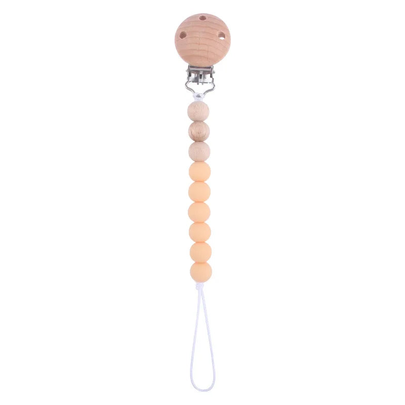 Baby Silicone Pacifier Clip Chain with Beads - Anti-Drop Design