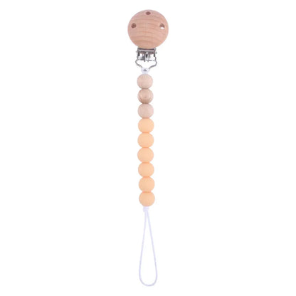 Baby Silicone Pacifier Clip Chain with Beads - Anti-Drop Design