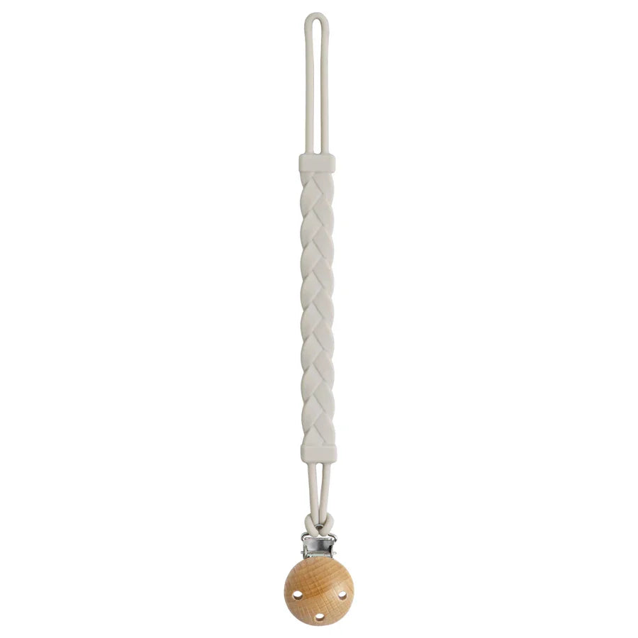Safe & flexible silicone pacifier accessory, ideal for attaching to baby's clothes.