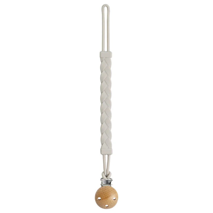 Safe & flexible silicone pacifier accessory, ideal for attaching to baby's clothes.