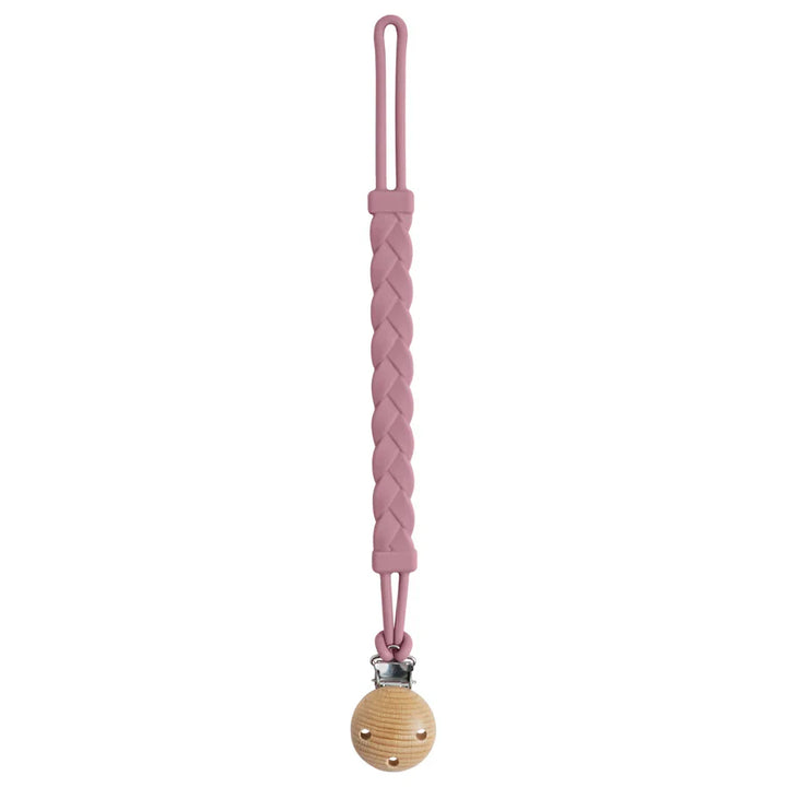 Baby teething relief with silicone pacifier clip & teether, easy to clean.