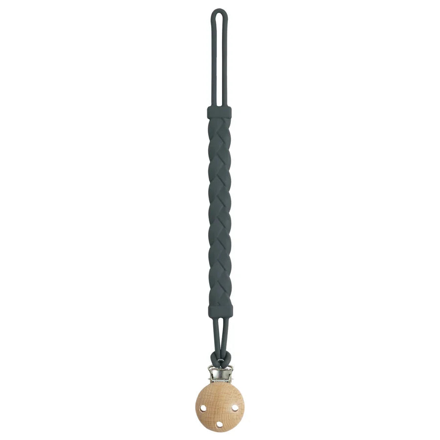 Gift-ready silicone pacifier holder, keeps baby's pacifier clean & accessible.
