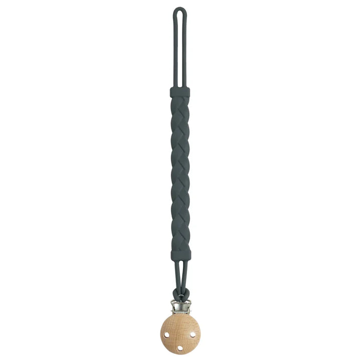 Gift-ready silicone pacifier holder, keeps baby's pacifier clean & accessible.
