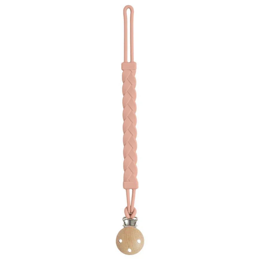 Stylish silicone teether clip, helps soothe baby's teething gums comfortably.
