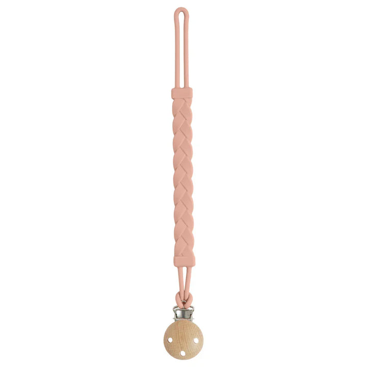 Stylish silicone teether clip, helps soothe baby's teething gums comfortably.