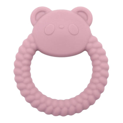 Soothing baby teether: flexible silicone panda, designed for easy grip and gum massage.