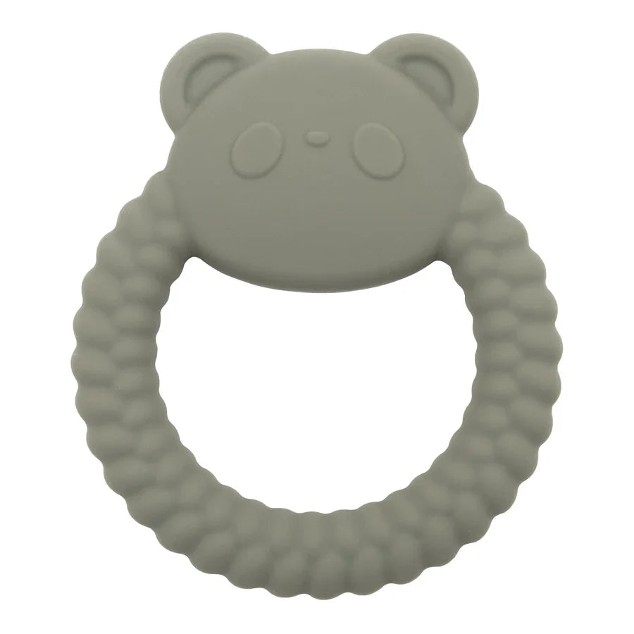 Oral care for infants: durable silicone panda teether, providing relief for discomfort.