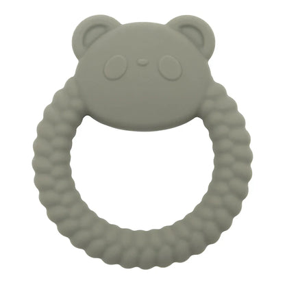 Oral care for infants: durable silicone panda teether, providing relief for discomfort.
