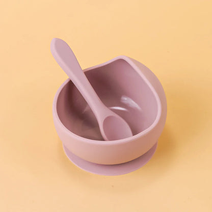 BPA-free silicone suction bowl set, blue, hygienic for baby's mealtime