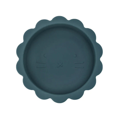 Child reaching for the bpa-free baby silicone suction bowl during feeding