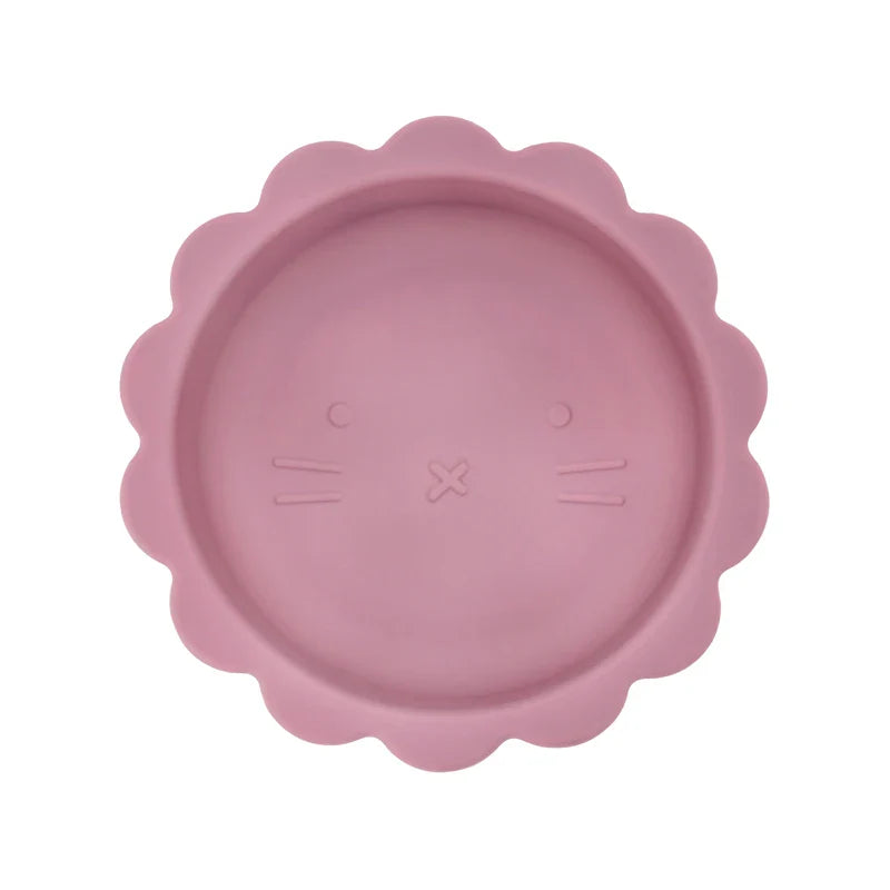 Travel-friendly baby silicone suction bowl with lid, for on-the-go meals