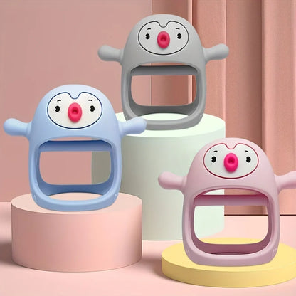 Ergonomic silicone baby teething toy, helping improve fine motor skills during play