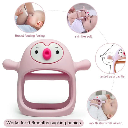 Compact silicone baby teether, an ideal portable solution for on-the-go teething relief
