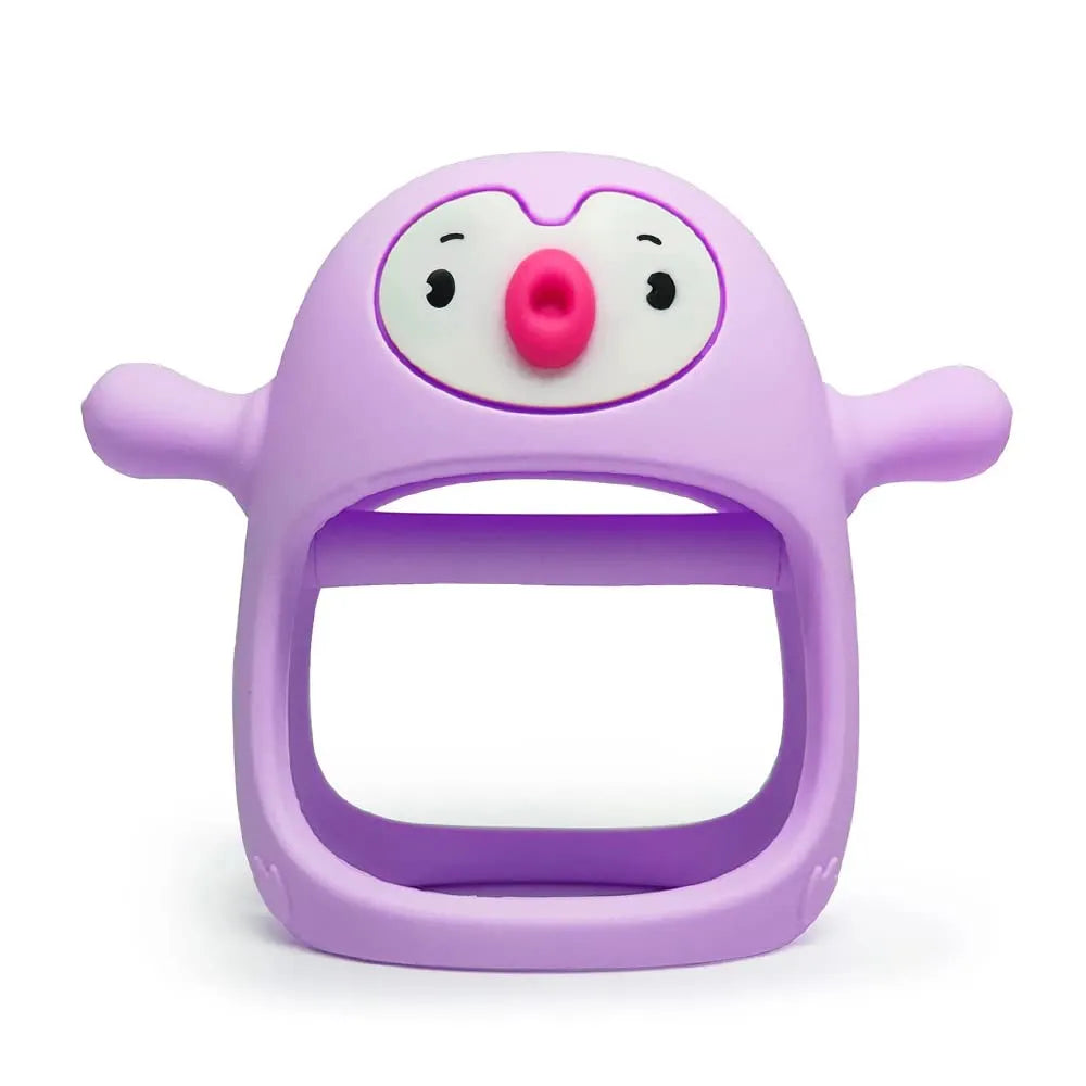 Multi-textured silicone infant teether for newborns, providing soothing comfort for gums