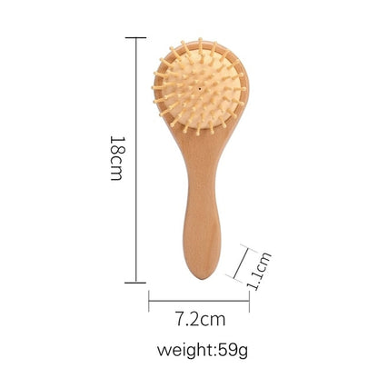 Baby grooming set: wooden hair brush with extra soft bristles & fine-toothed comb for newborns