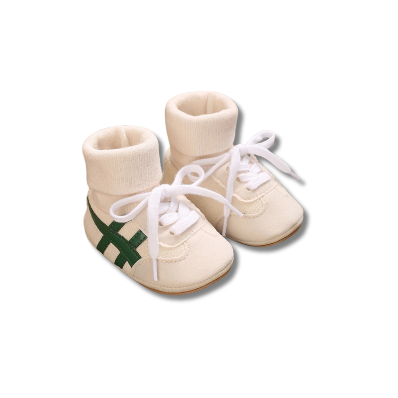 Toddler first walker shoes, warm cotton fabric, ankle-hugging design for secure fit, anti-slip sole.