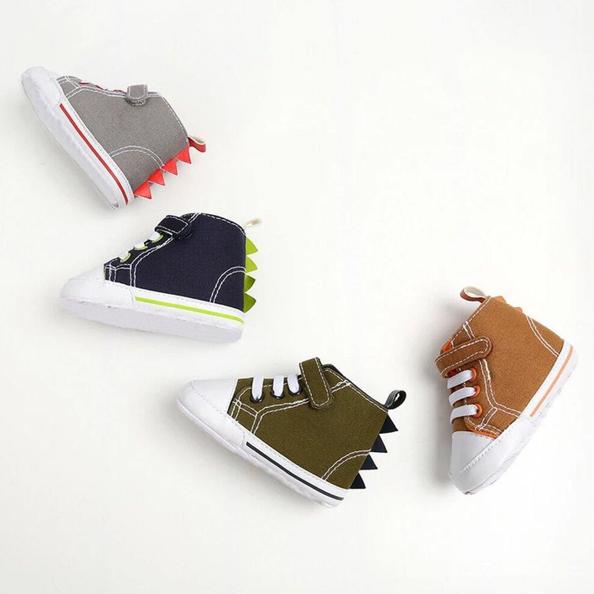 Stylish baby canvas pre-walker shoes with a soft, anti-slip sole, great for infants