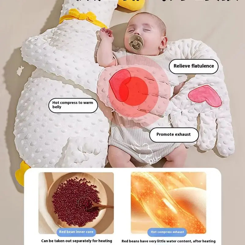 Newborn comfort goose plush toy with soothing flapping motion and remote control, a thoughtful baby gift.