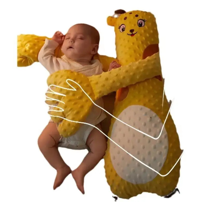 Close-up of the Baby Soothing Goose Plush Sleep Aid Pillow, highlighting its soft texture, for infants.