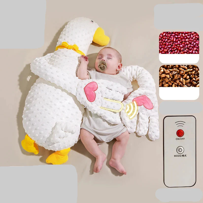Remote control for the Baby Soothing Goose Plush Sleep Aid Pillow, designed for easy infant comfort settings.