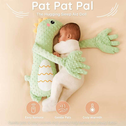 Baby soothing hugging doll for sleep, soft plush infant toy with patting feature for comfort