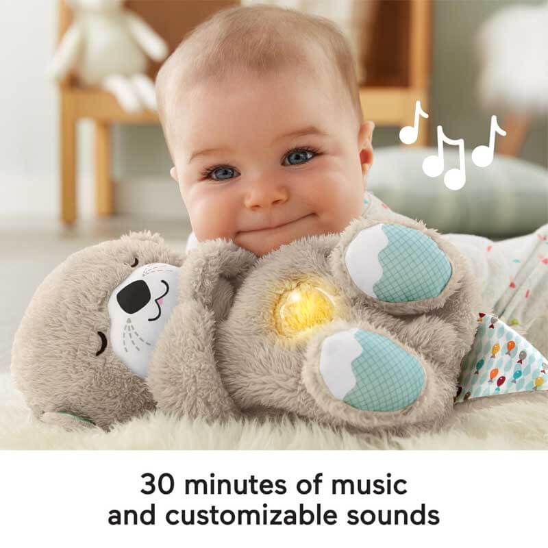 Sleep aid: baby soothing otter plush with sound machine feature, perfect for newborns