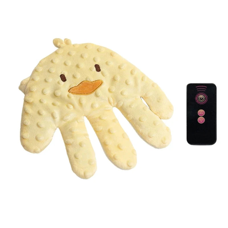 Full view of the Baby Soothing Patting Pillow, plush fabric, ideal anti-startle and sleep aid