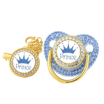 Infant care product: Durable rhinestone pacifier clip and easy-to-clean BPA-free silicone soother