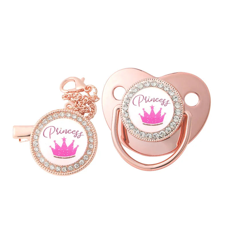 Baby comfort solution: Sparkle pacifier clip keeps BPA-free silicone soother close, a chic infant care item