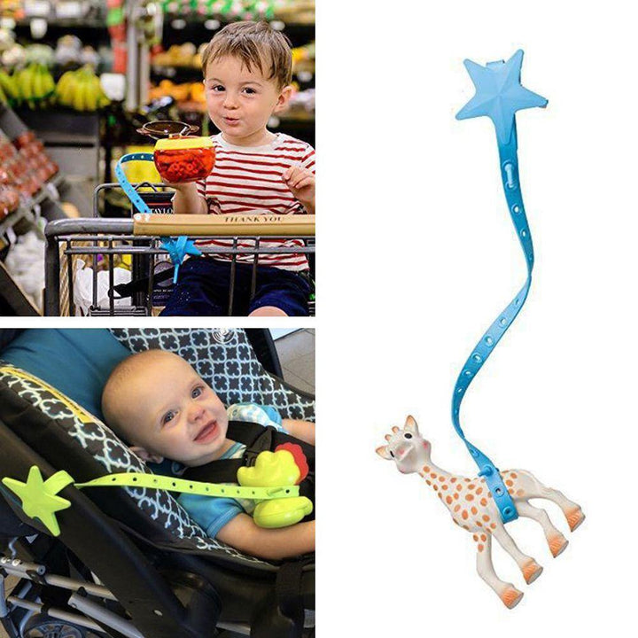 Non-toxic silicone pacifier holder in star shape, a safe baby accessory for nursing & feeding.